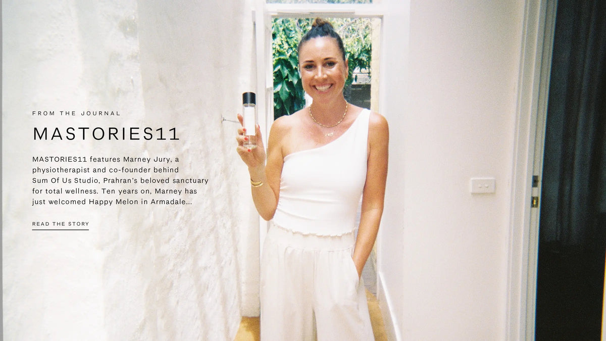MASTORIES11 from the Mihan Aromatics journal, featuring Marney Jury, physiotherapist and co-founder of Sum Of Us Studio. Read the story.