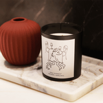 Guilty Story Candle by Mihan Aromatics, hand-poured soy wax candle with elegant design, 60-hour burn time.