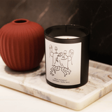 Guilty Story Candle by Mihan Aromatics, hand-poured soy wax candle with elegant design, 60-hour burn time.