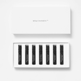 Discovery Set featuring seven 2ml fragrance vials from Mihan Aromatics in a stylish box.
