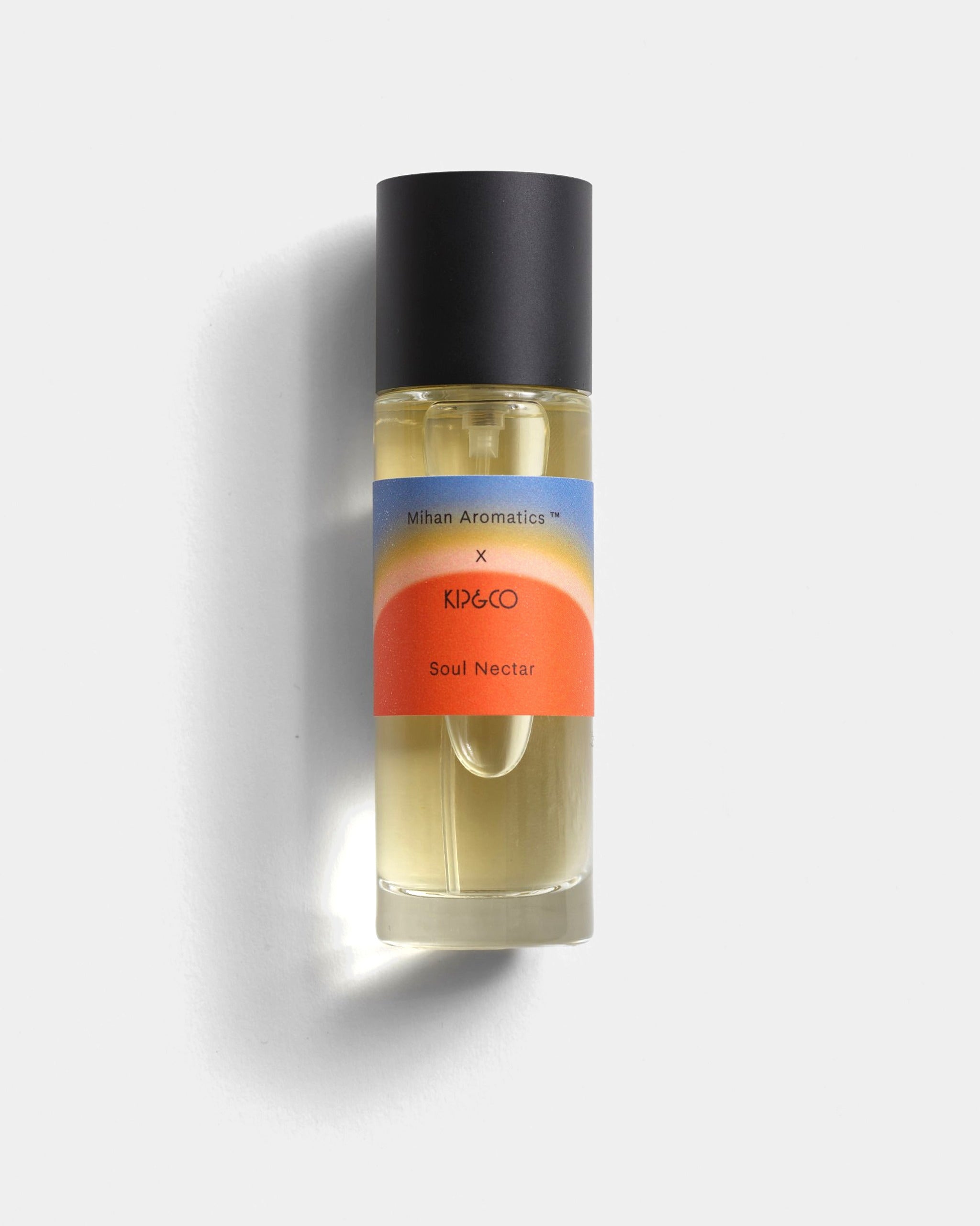 Mihan Aromatics Soul Nectar parfum 30ml bottle with black cap on a Studio Grey backdrop
