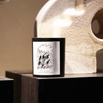 Petrichor Plains Candle by Mihan Aromatics displayed on a shelf, showcasing its stylish design and unique packaging.
